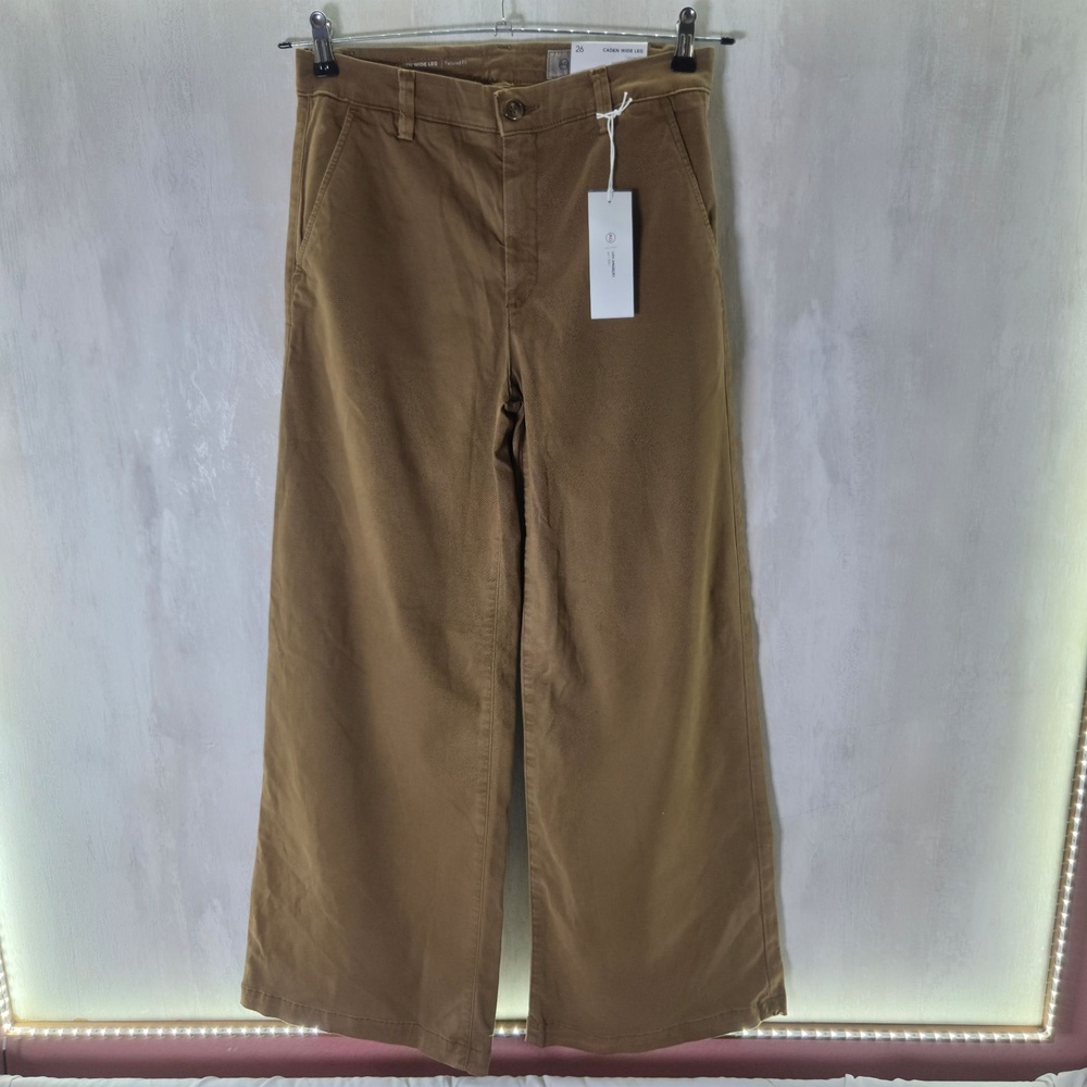AG Pants Womens 26 Brown Caden Wide Leg Chino Twill Stretch Pockets Casual